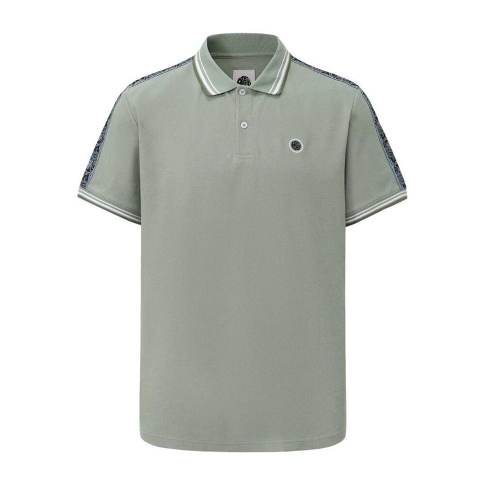 Pretty Green Mens Logo Taped Polo Shirt / Light Green